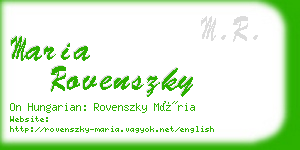 maria rovenszky business card